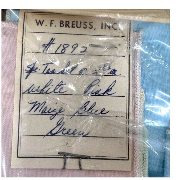 Vintage Kaye Walt Creations Tea Table Set 4 Napkins Tablecloth 44x44 Blue Lace - Picture 3 of 3